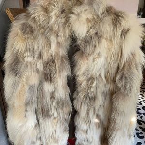 Vintage 80s CUSTOM WOLF PELT FUR COAT JACKET M/8 ONE OWNER INCREDIBLY RARE